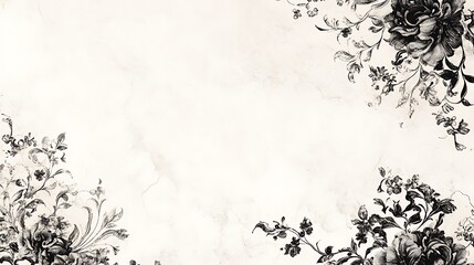Black floral decorations on a beige background showing beautiful details