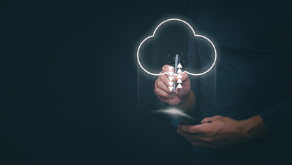 Connecting, communicating, and exchanging with global network cloud data internet technology. Using wireless data with high-speed technology for economic, scientific, and financial development.