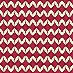 Midcentury Modern Red Diamonds Seamless Vector Repeat Pattern