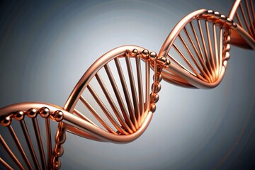 Minimalist Copper DNA Strand Abstract Scientific Background