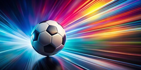 Obraz premium Minimalist Dynamic Soccer Ball Abstract Vibrant Background Stock Photo