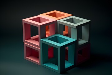 abstract 3d cubes
