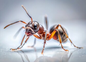 Naklejka premium Minimalist Macro Photography: A Single Elegant Ant