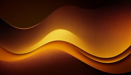 Obraz premium Dark grainy texture background yellow orange glowing abstract color gradient wave shape brown backdrop grunge banner design