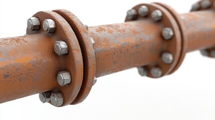 Highly Detailed Pipe Bridge Support with Rusty Metal Texture