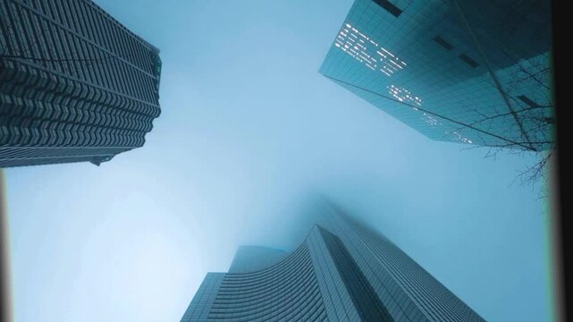 animated text effect of business with a skyscraper background. mask effect.  transparant font