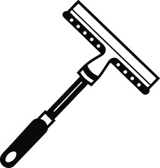 Black and White Illustration of a Squeegee - Cleaning Tool for Windows and Surfaces