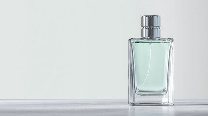 Perfume bottle on a light surface