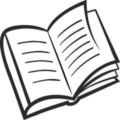 Open Book Symbol silhouette vector. Elegant Black and White Illustration of an Open Book – Symbol of Reading, Learning, and Knowledge