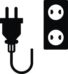 Electrical Plug and Outlet Icon - Power Connection Symbol for Home and Office Use