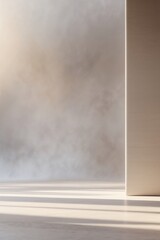 Minimalist Wall with Soft Blinds Shadows and Natural Light


