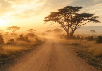 Serene Sunrise in African Landscape