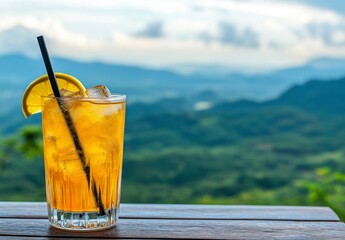 Refreshing Citrus Drink Outdoors