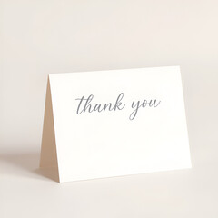 Elegant minimalistic card with thank you inscription in soft pastel colors...