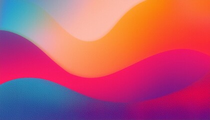 Fototapeta premium Retro grainy background pink magenta blue purple red orange abstract shapes noise texture summery banner header poster design