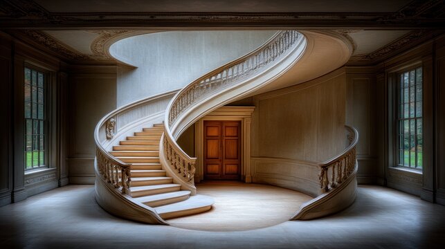 Grand Mansion Spiral Staircase Interior Design
