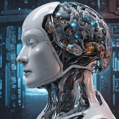 Fototapeta premium Technology, the robot brain of the future world