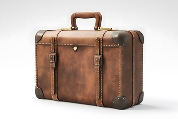Photorealistic Suitcase AI Art Isolated In Clean Background