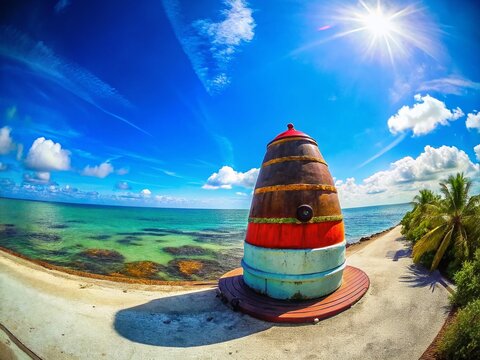 Panoramic View of Southernmost Point Buoy, Key West, Florida