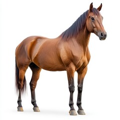 Majestic Brown Horse with Tail