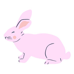 Cute Easter rabbit. Easter spring bunny character