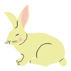 Cute Easter rabbit. Easter spring bunny character
