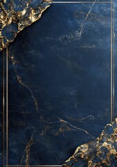 Dark blue marble texture with gold accents.