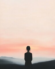 Fototapeta premium Elegant woman minimal pastel sky