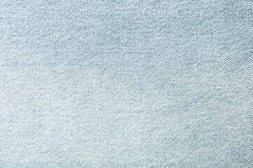 Texture of light blue jeans as background, closeup