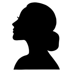 Female elegant silhouette. Beautiful women's head in profile. Vector illustration	