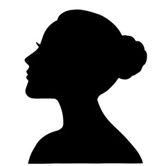 Woman Face Profile with Stylish Hairstyle. Beautiful female head in profile