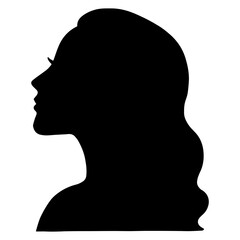 Female elegant silhouette. Beautiful women's head in profile.	