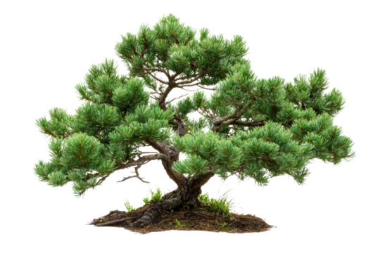 Pinus Pinaster Aiton maritime clusterpine bush shrub isolated on transparent or white background, png