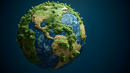 Fototapeta premium Earth covered in lush greenery