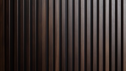 Obraz premium Dark brown vertical wood slat wall texture.
