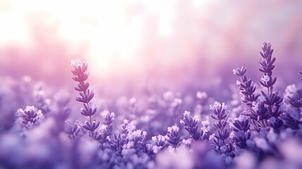 Obraz premium Lavender field bathed in golden sunlight