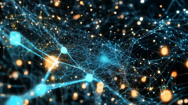 Abstract Neural Network with Glowing Connections.
