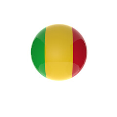 Fototapeta premium Mali flag ball icon in stransparent
