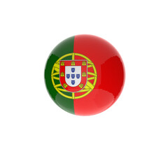 Obraz premium Portugal flag ball icon in stransparent