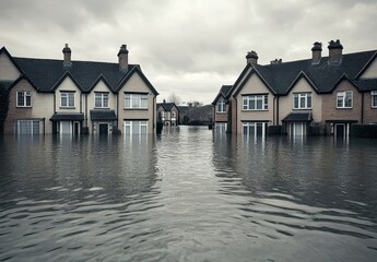 Flooded Neighborhood After Storm