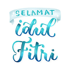 Selamat idul fitri lettering typography