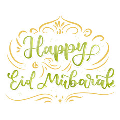 Happy eid Mubarak typography lettering