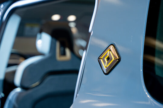 Rivian R2 automobile at the 2025 Canadian International AutoShow. Toronto, Canada - February 14, 2025.