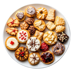 Assorted Holiday Cookies on a Round Plate Perfect for Celebrations