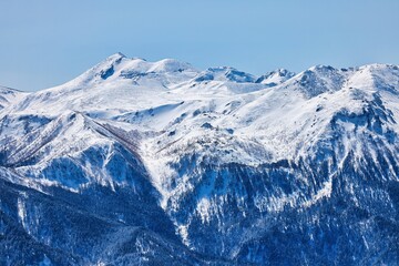 冠雪の北アルプスの乗鞍岳