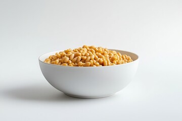 Nutritious white beans in a porcelain bowl on clean white background a simple clean food photography style studio shot creating a peaceful mood