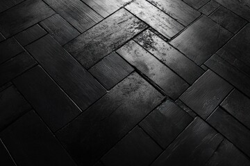 Dark herringbone wood floor texture.