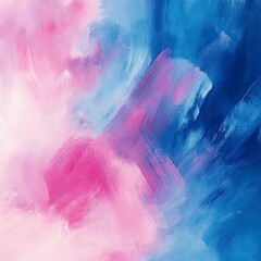 Soft Pink and Blue Abstract Art