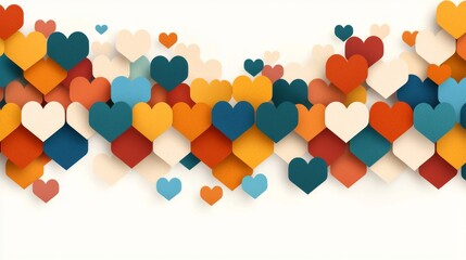 Colorful heart patterns celebration abstract art digital design creative space