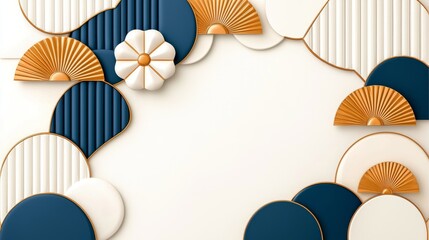 Elegant geometric design elements modern interior digital art minimalist aesthetic